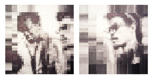 On a 2nd Reading We Recognized Ourselves, 2005, graphite on paper (in two parts)