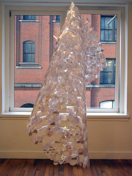 Folding Space, 2004, cut plastic, staples