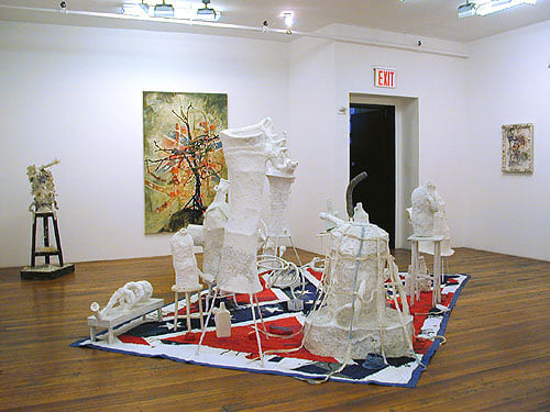Moonshine Garden, 2004- 2005, Papier-m&acirc;ch&eacute;, Sewn fabric, steel, wood, macram&eacute;, quartz crystals, seashells, buttons, synthetic hair, acrylic paint