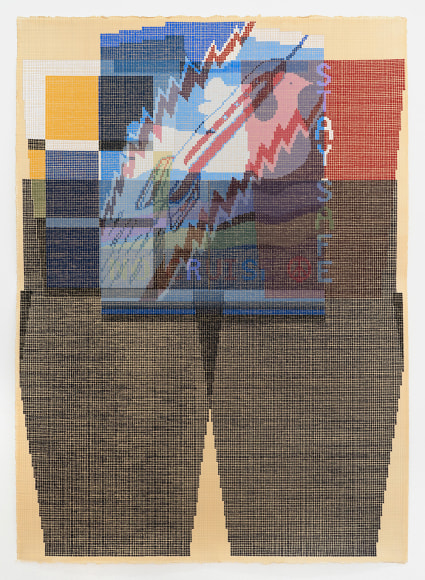 Stay Safe, 2018, gouache and graphite on tea stained paper