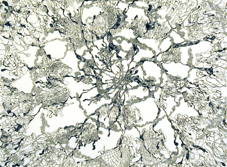 The Lungs of Bela Lugosi, 2001 &nbsp;, gouache on paper