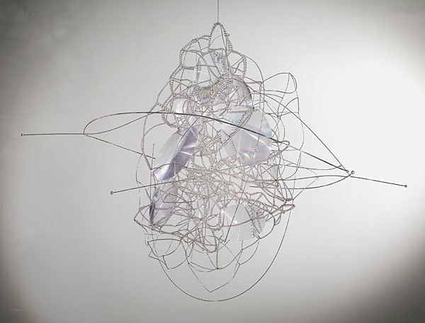 Small Universe #4, 2006, glass beads, cut plastic fresnel lens material and wire