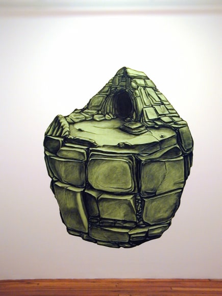 The Ascetic, 2003, charcoal, paint on wall&nbsp;