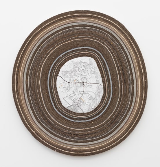 Rosebud, 2016, fired and glazed ceramics, cardboard, card, paper, linen, cotton duck, stage film, polyester, felt, leaf gold, smalti, natural stones, plywood