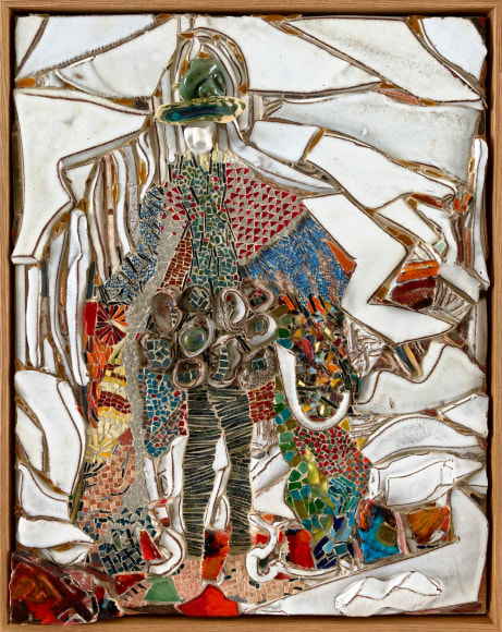 One Cannot be Betrayed if One has no People, 2019, natural stones and marble, smalti, fired and glazed ceramic, handpainted glass, stringer glass, terra puzzolane, on board