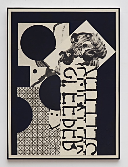 Word Painting (Sleeper II), 2017 , Flashe, ink, paper on canvas 