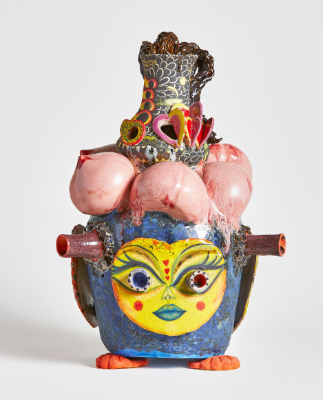 Three Mask Face Jug, 2021