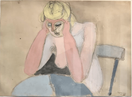 Jean H&eacute;lion, Femme accoud&eacute;e, 1946