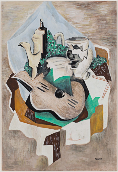 Serge F&eacute;rat Nature Morte &agrave; la Cafeti&egrave;re &agrave; la Guitare, c. 1918
