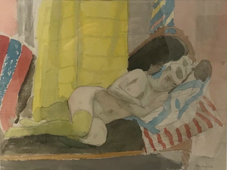 Maurice Brianchon &Eacute;tude pour &#039;Nu aux bas rouges&#039;, c. 1958