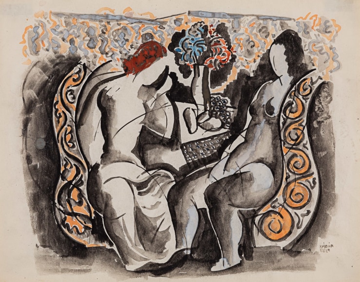 B&eacute;la K&aacute;d&aacute;r Two figures, c. 1930
