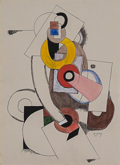 Joseph&nbsp;Cs&aacute;ky Composition Cubist, 1919