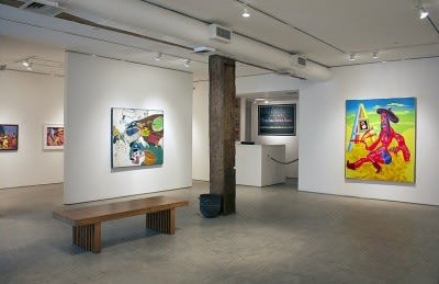 Installation view, Peter Saul, Radical Figure: Paintings and Drawings from the 1960s and 1970s, George Adams Gallery, New York, 2013.