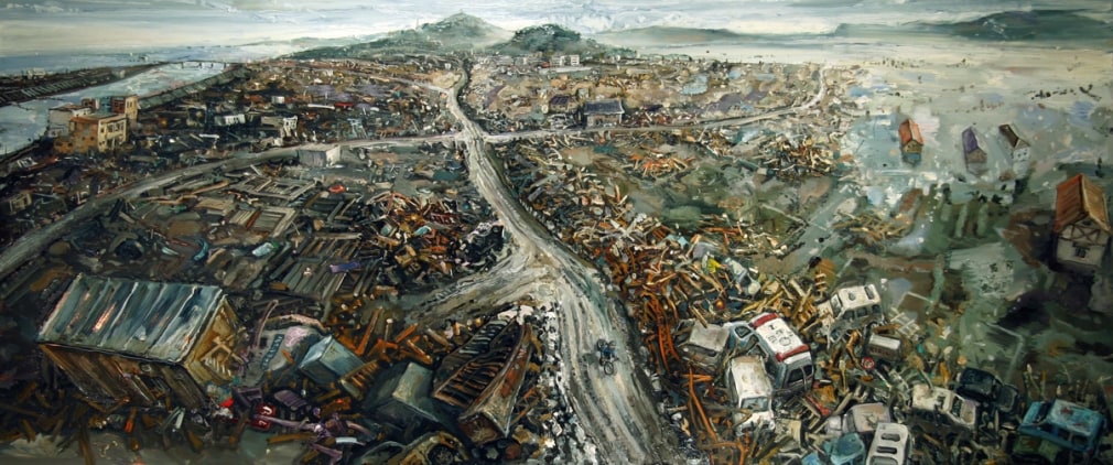 Amer Kobaslija, A Man Riding Bike, Kesenuma Port, March 18, 2011