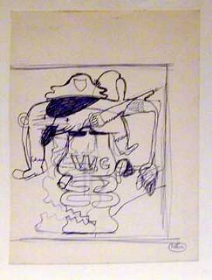 Peter Saul Study for 'Valda Sherman' (WC)