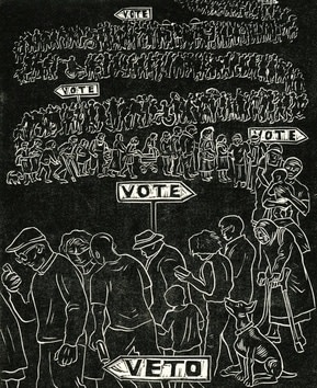 Sue Coe, Vote, 2022