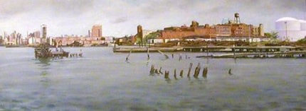 Andrew Lenaghan View Up East River from N. 10th St. Pier, Williamsburg, 1998