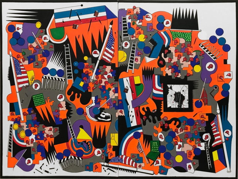 Luis Cruz Azaceta, January 6 Rampage and Insurrection at the Capitol, 2021