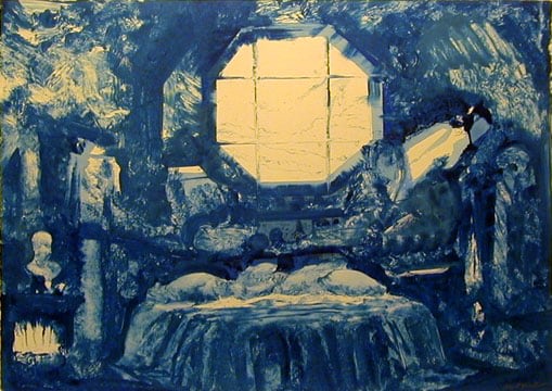 James McGarrell Portrait Bust with Unmade Bed, 1993