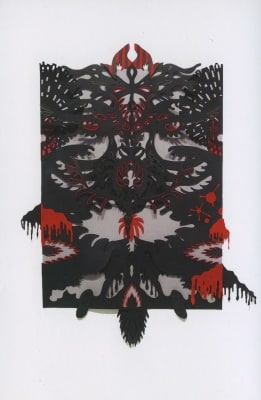 Kako Ueda exhibition announcement card picturing 'Worship of Clowns,' 2010