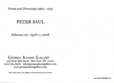 Peter Saul Show Announcement Card
