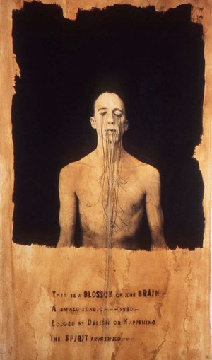 Threaded Poem Face #2 (This is a blossom of the brain..)