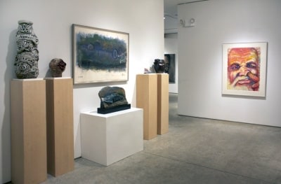 Installation view, Robert Arneson, Troublesome Subjects: Three Decades of Paintings, Sculptures, and Works on Paper, 2013.