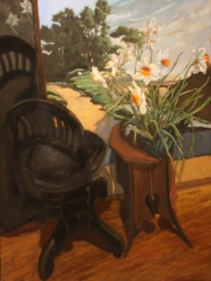 Jack Beal, Daffodils with Corot's "Narni," 2001