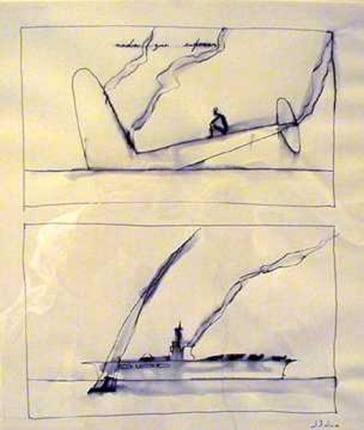 Jose Bedia Nada que esperar (sketchbook drawing)