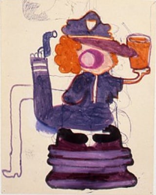 Peter Saul Study for 'Valda Sherman'