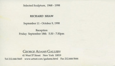 Exhibition Announcement Card (reverse)