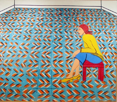 Joan Brown Woman Waiting in a Theater Lobby, 1975