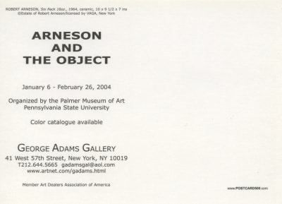 Robert Arneson Show Announcement (continued)