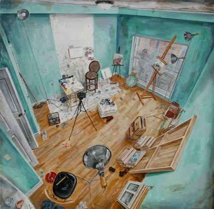 Amer Kobaslija Florida Studio w/ Self Portrait, 2008