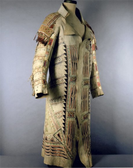 OJIBWA/ METIS COAT, ca. 1780, hide, porcupine quills, bird quills