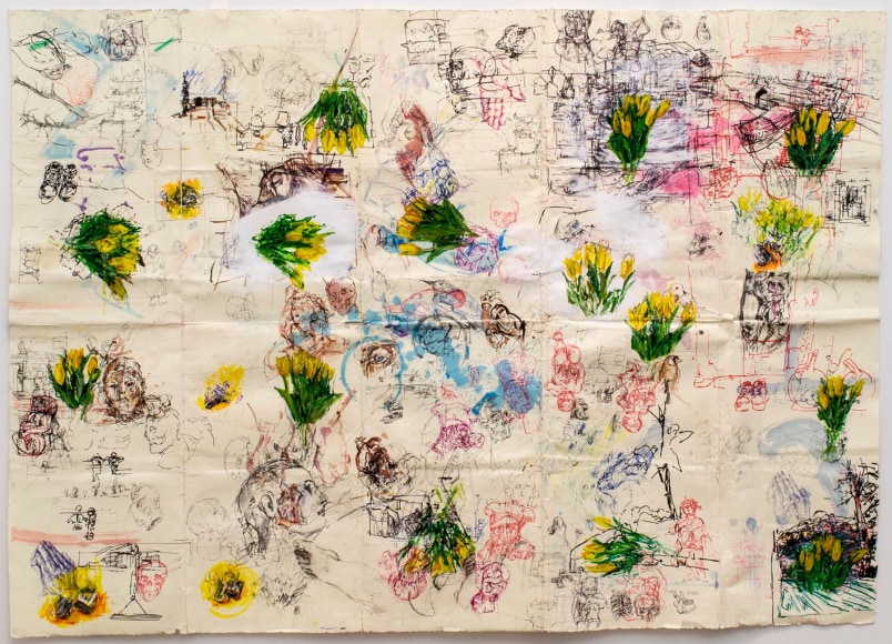 mixed media drawing by Judy Glantzman