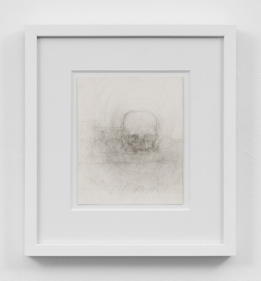 Untitled (skull), 2014, Graphite on paper