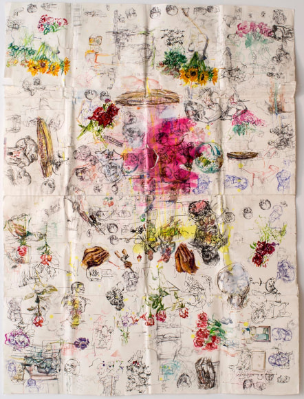 mixed media drawing by Judy Glantzman