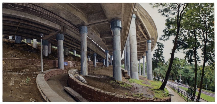 Under an Off-Ramp from the George Washington Bridge, 2011, Oil on canvas