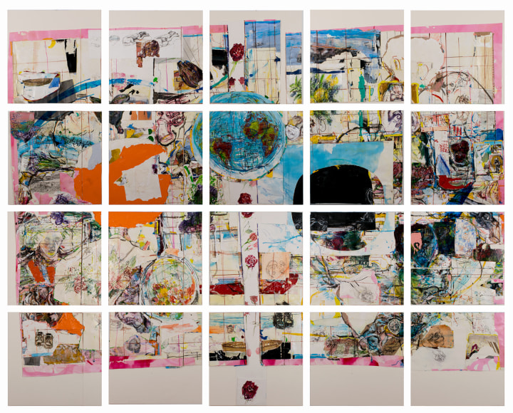 mixed media work by Judy Glantzman