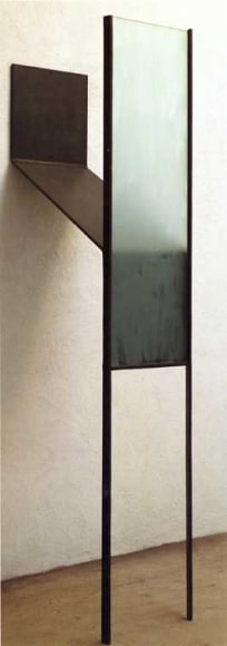 Steel and glass sculpture