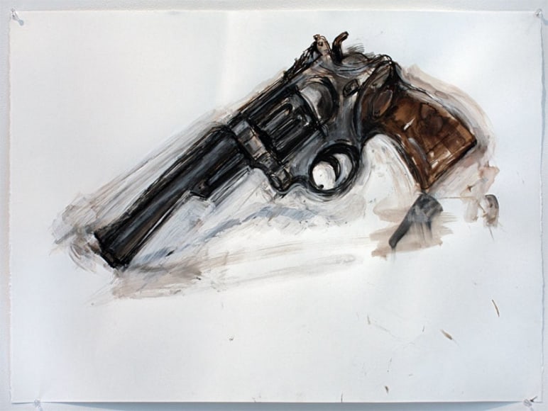 Untitled, 2013, Gesso, Walnut Ink and India Ink on Paper