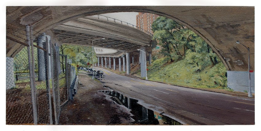 Rackstraw Downes, Below the Hospital Complex at 168th Street, 2012