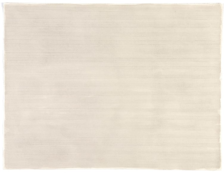 Beige rectangle with many fine horizontal lines