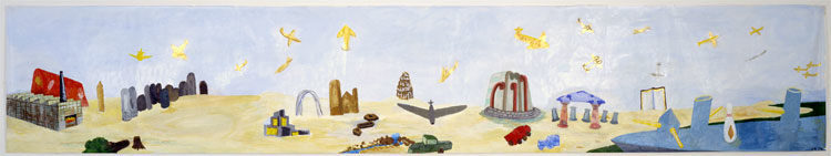 AIR RAID, 2006, Acrylic on paper