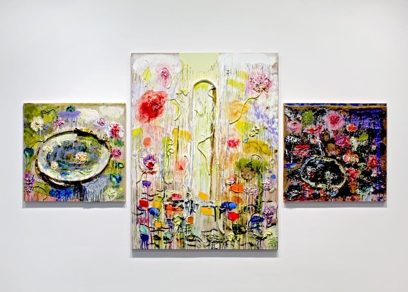 SUMMER FUGUE, 2010, oil, acrylic, paper mache, rope, wooden frame,