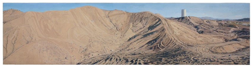 Rackstraw Downes Presidio: In the Sand Hills Looking East with ATV Tracks &amp;amp; Water Tower, 2012