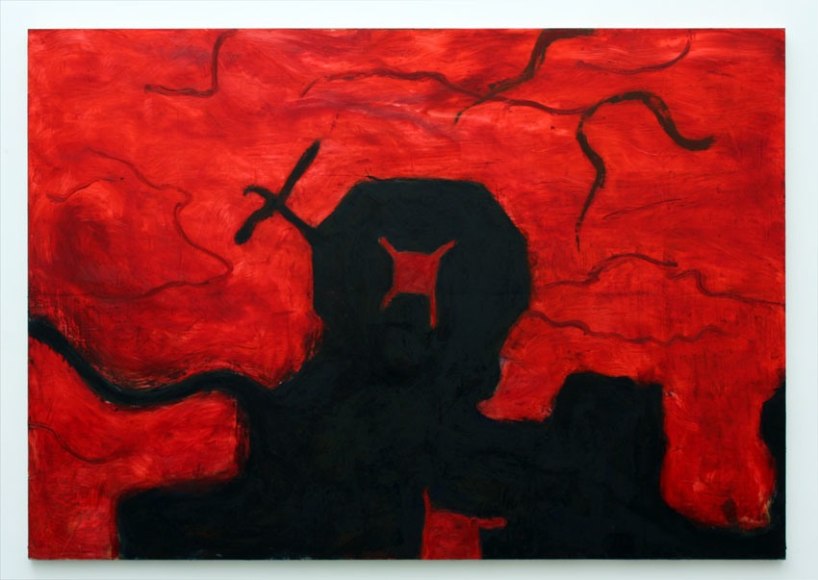 Sleeping Giants, 2013, Oil and spray paint on panel