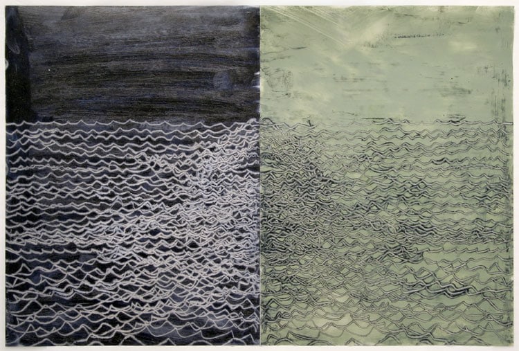 UNTITLED (DIPTYCH), 2008, Oil stick on vellum