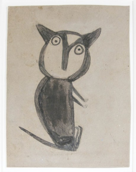 Bill Traylor, Seated Black Cat, c. 1939-1942
